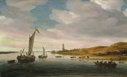 Paysage avec bétail s